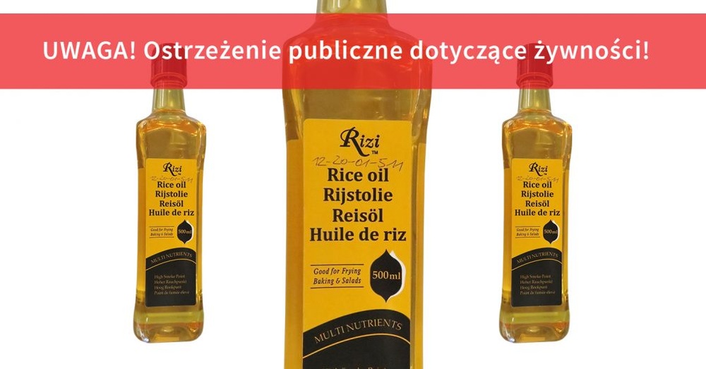 Olej z ryżu - ostrzeżenie