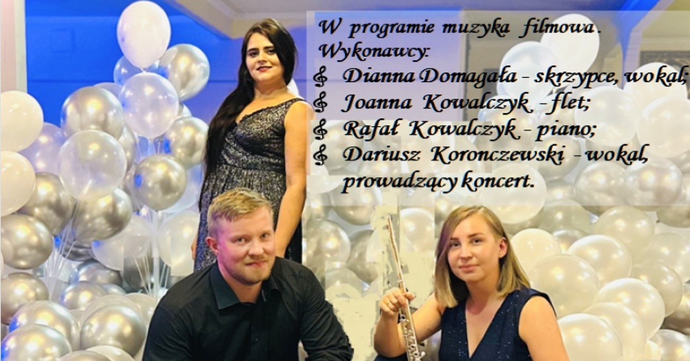 Zaproszenie na koncert muzyki filmowej w Wołczkowie
